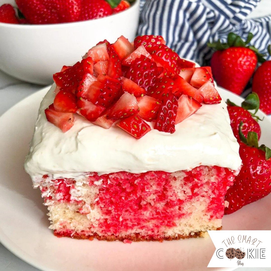 Strawberries And Cream Poke Cake